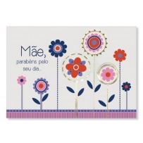 Cartão Essencial Mãe Flores bolinhas